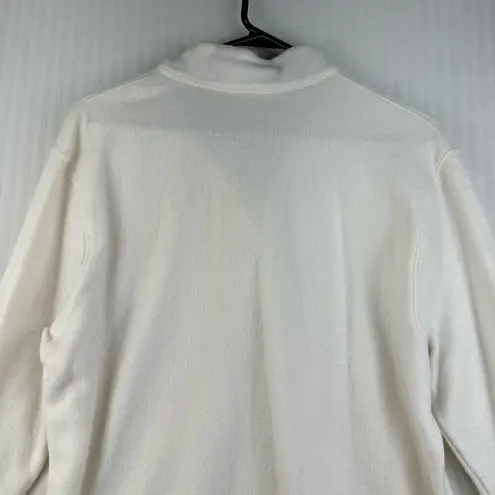 Monterey By Koret Vintage White Fleece Sweater Women’s Medium Equestrian Horses