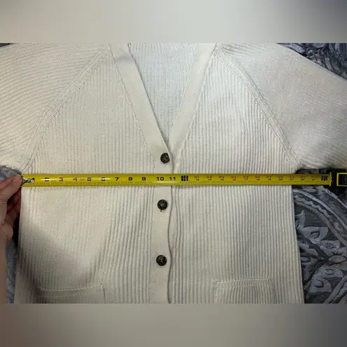 Vintage Chunky Knit Cardigan Medium White