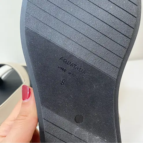 Aquatalia | Joni Leather Sporty Slingback Sandals in Eggshell Ivory Sz 9M