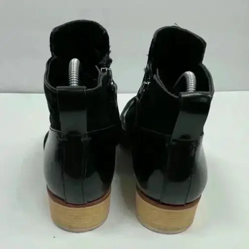 Derek Lam 10 Crosby  Black Leather Point Toe Block‎ Heel Ankle Boots