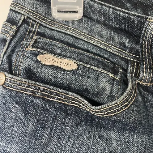 White House | Black Market Banana Republic Mid Rise Straight Leg Dark Blue Wash 90s Jeans size 2 Short