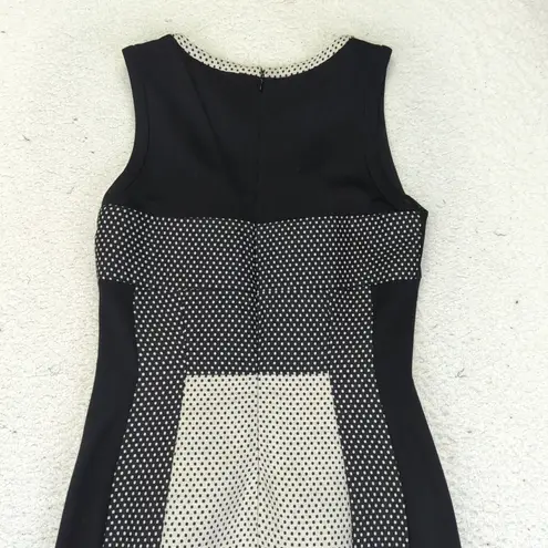 Yoana Baraschi Black White Polka Dot Sleeveless Dress Size 0 Fitted Career