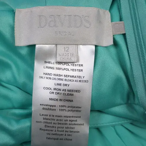 David's Bridal  Womens 12 Dress Aqua Bridesmaid Wedding Fairy Feminine Dainty Y2K