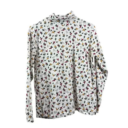 Nut Cracker Women's Holiday Turtle Neck Top White Size M