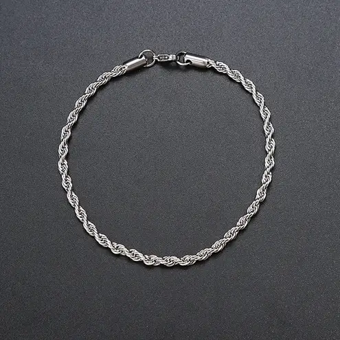 Link Chain Bracelet for Men Women Streetwear Unisex Style Silver