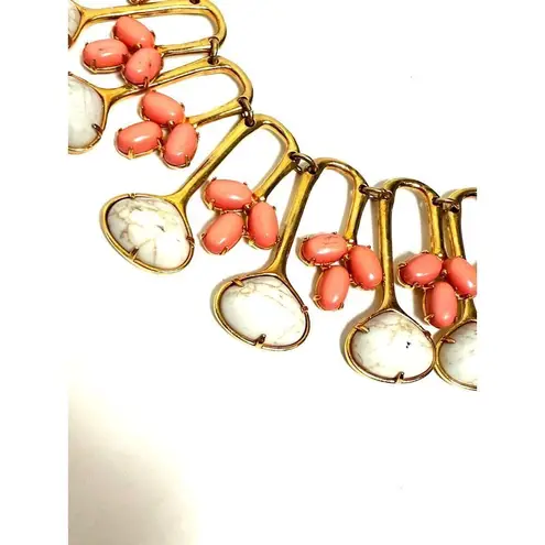 Lele Sadoughi Stone Feathered Fan Collar Necklace