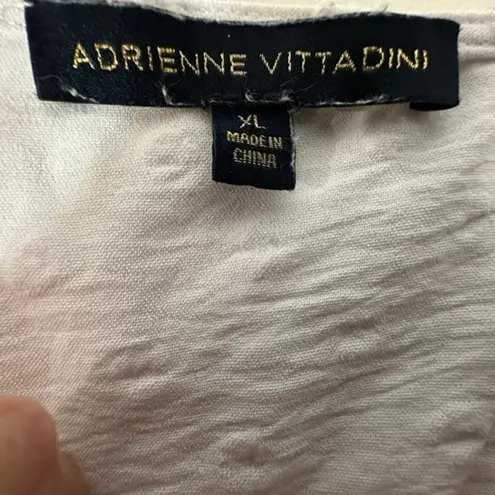 Adrienne Vittadini V Neck 3/4 Length Sleeve Textured Shift Size XL