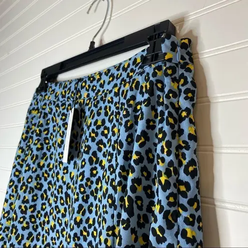 Sugar Lips  Satin Animal Print Blue Midi Skirt