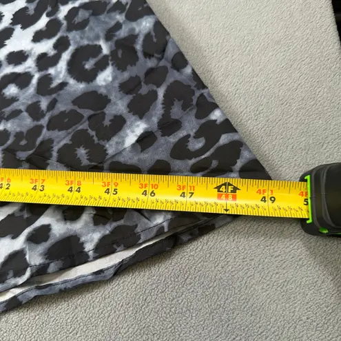 S.Deer Skirt L Womens Gray Black White Leopard Print Elastic Waist Mesh High Size L