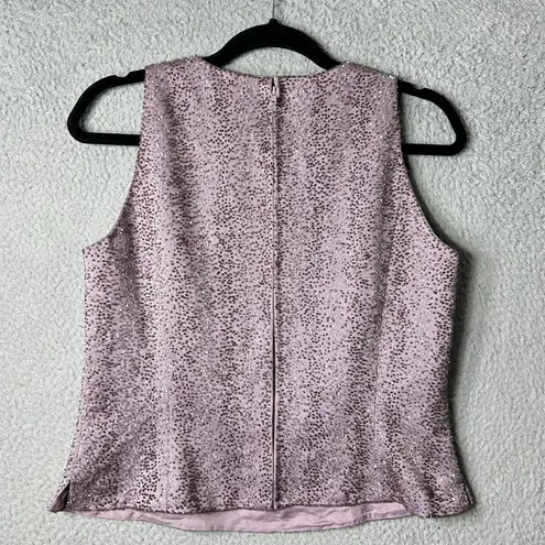 ZOLA EVENING Top Womens 10 Purple Lilac Sleeveless Sequin Top Wedding Dressy