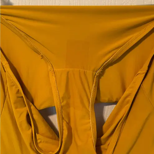 Allihop Vibrant Yellow One Piece with Plunging V