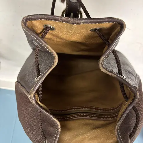 Y2K KATANA Paris Vintage Brown Genuine Leather Backpack Handbag Purse 12” X 9”