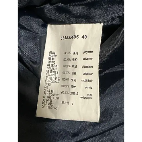 Womans Etam Woman Blue Small Knee Length Zip Front Hood Puffy Coat