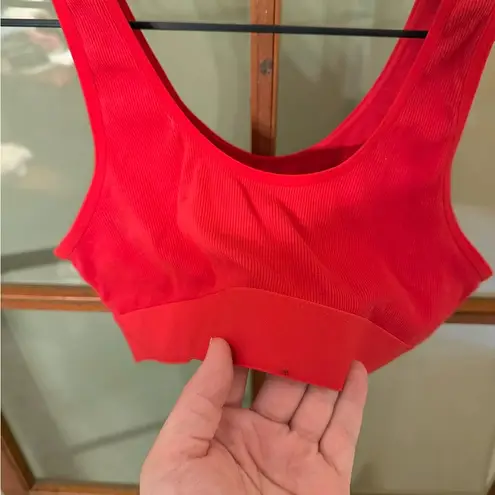Auden Red Ribbed Sports Bra Size M
