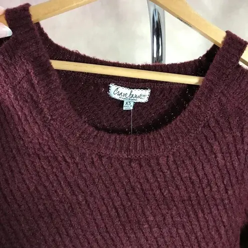Crave fame Soft Burgundy Cut Out Sleeve Sweater NWT XS