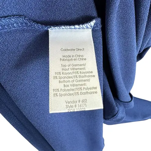 Coldwater Creek NWT Navy White Striped Scoop Neck Stretchy Midi Tank Dress PXL