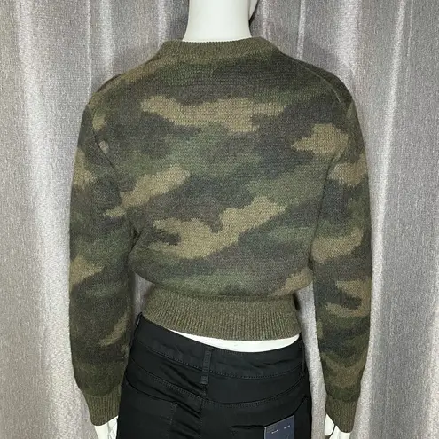 Polo Ralph Lauren Camouflage Print Crew Neck Wool Sweater XS Green