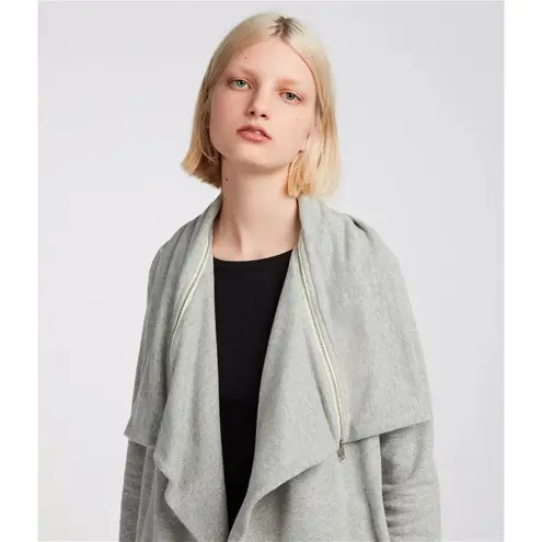 Allsaints Mila Dahlia Sweatshirt Cardigan Size XS Grey Oversized Knit Emo Grunge Gray