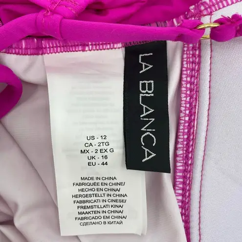 La Blanca Tankini Top Size 12 Island Goddess Over-The-Shoulder Twist-Front NWT