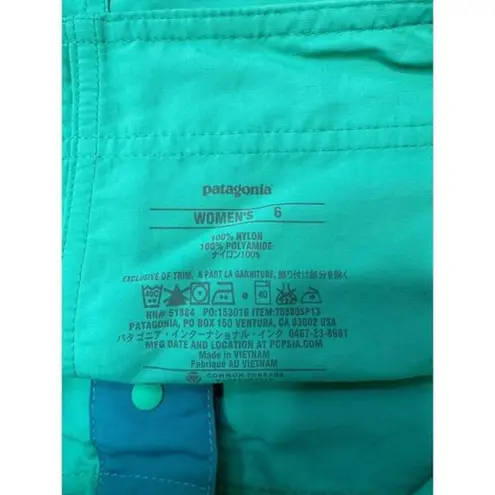 Patagonia  Womens Sz 6 Board Skirtie Swim‎ Mini Skirt Blue Green Nylon Hiking