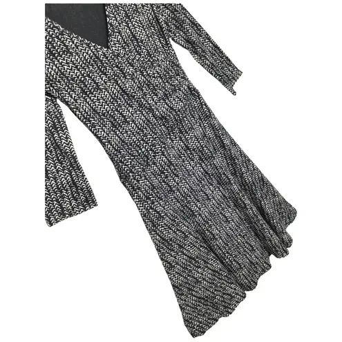 Garnet Hill Brianna Surplice Soft Jersey Knit Faux Wrap Lined Dress Navy S