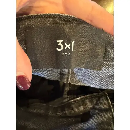 3x1 Jeans Women 24 Washed Black Denim Maddox Claudia Slim Straight Leg Cropped