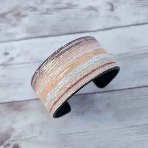 Vintage Cuff Bracelet Chunky Striped Cuff Bracelet