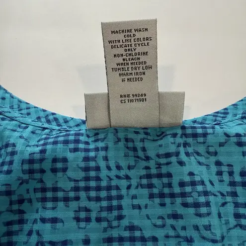 Catherines Blue Gingham Floral Short Sleeve Casual Button Up Shirt Size 4X