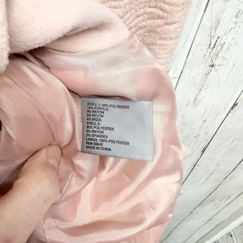 Worthington  Jacket Women Size L Double Pocket Snap Button Pink Textured Cotton