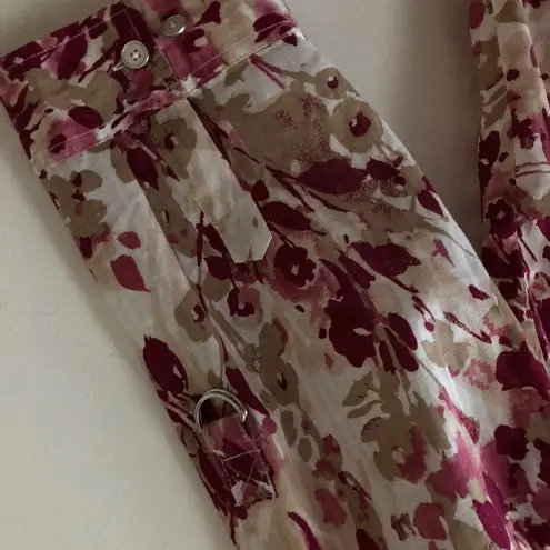 Karen Scott Womens Buttoned Down Shirt 3/4 Sleeves 100% Cotton Tunic Style