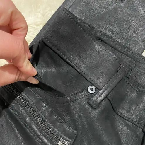 RTA Edgy Biker Rock and Roll Skinny 100% lambskin stretch leather Pants Black Size 24