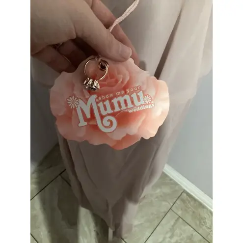 Show Me Your Mumu  Caitlin Ruffle Maxi Dress In Neutral Mauve MSRP $198