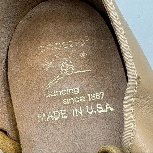 Capezio Tan Lace Up Full Sole Leather Jazz Shoes 8 ½ M Women’s Made in USA Dance Size 8.5