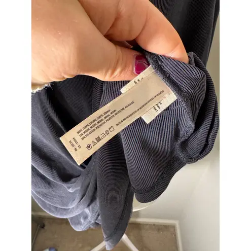 Saturday Sunday Charcoal Grey Wrap Front Short Sleeve Top Women's Size M Gray