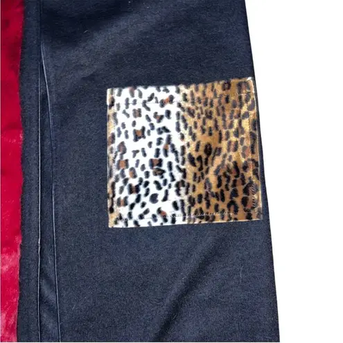 Jane & John Leopard Print Wool Knit Tunic Vest Size Small Red