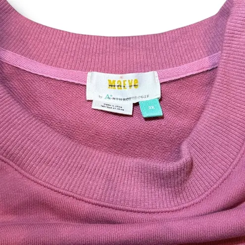 Maeve Anthropologie Sweatshirt Puff Sleeve Striped Tunic Top Womens 3X