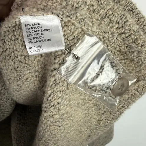 ISDA & Co Cashmere Wool Blend Sweater Jacket Cardigan Oatmeal Size Large L Tan