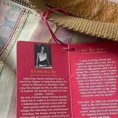 IPA Nima Muiltcolor Fabric and Tan Leather Pockets Messenger Baby Overnight Bag Pink