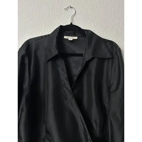 JM Collection Vintage Y2K Womens 18 Black True Wrap Blouse Top Professional