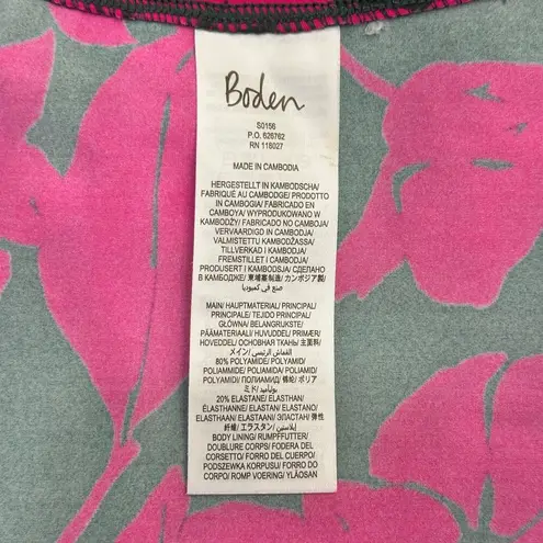 Boden Talamanca Tankini Top in Palm Leaf Lush Bloom Preppy Resort Wear Vacation Pink Size 8