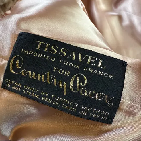 Vintage 60s Tissavel From France Faux Fur For Country Pacer Coat Tan Size undefined