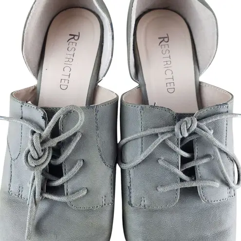 Restricted Oxford Shoes Womens 8 Green Suede Open Side Lace Up D'Orsay Flats