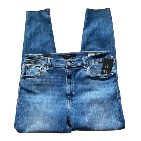 Mavi NWT Size 34 Jeans Scarlett High Rise Super Skinny Stretch Frayed Hem Blue