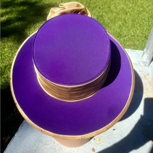 Grace Vintage New With Tags Dead Stock Purple Gold Church Funeral Derby Hat