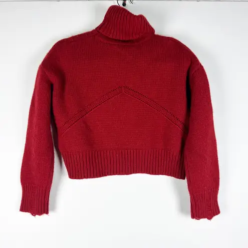 Rhude Women's Wool Cashmere Knit Distressed Logo Embroidered Turtleneck Sweater