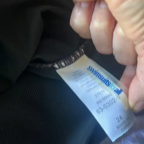 Swimsuits for all power suit swimdress one piece skirted size 24 Black