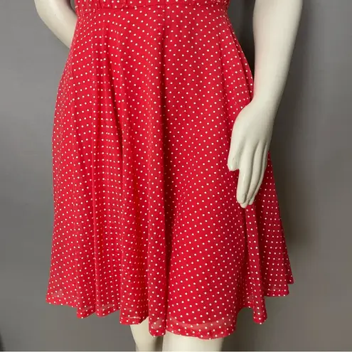 Vintage Polka Dot Dress Handmade Red White Cut