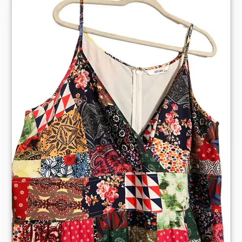 Eshakti Patch Print Surplice Crepe Maxi Dress SZ custom please see description