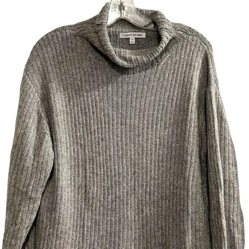 Elizabeth and James Women's Gray Ribbed Turtleneck Sweater Size M