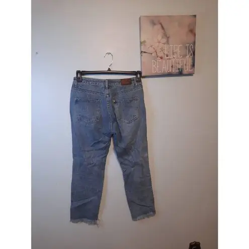 Pol Jean size M Destroyed Raw Hem Mom Jeans Blue Size M